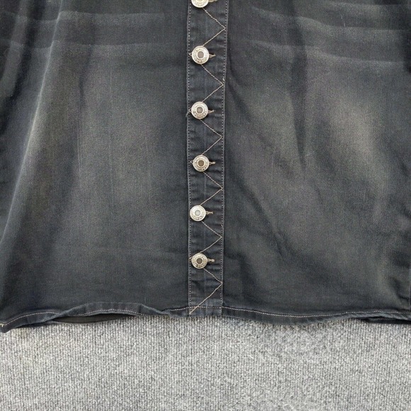 Be Girl Women's Mini Skirt Black 3XL Black Denim Button Front Pencil Stretch - Picture 4 of 12